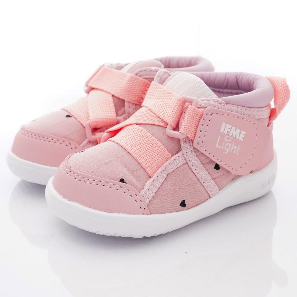 日本IFME - 輕量機能鞋/學步鞋-LIGHT護踝不對稱鞋鞋款(寶寶段)-粉