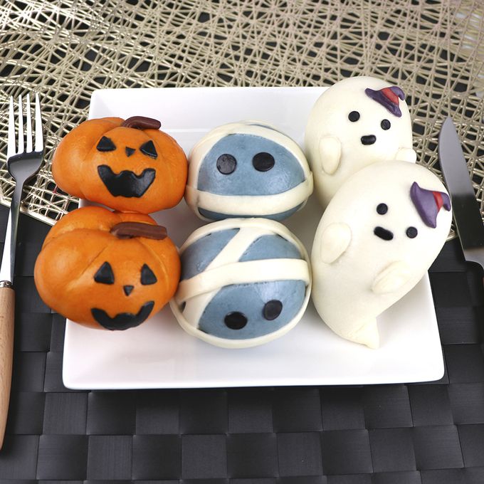 艾酷奇 - 搞怪派對組-造型包子-南瓜燈(地瓜) X2、慶法幽靈(芝麻) X2、繃帶人(紅豆) X2