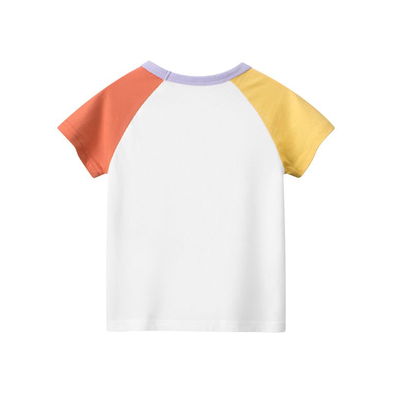 純棉短袖上衣-草莓鬆餅-白+黃+橘