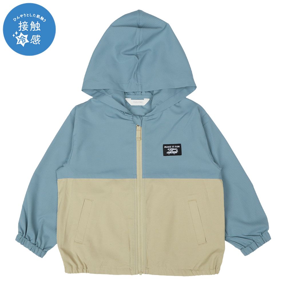 涼感連帽外套-藍色