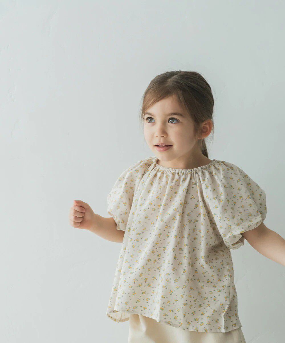 日本 riziere - 清新小碎花澎澎短袖上衣-玫瑰