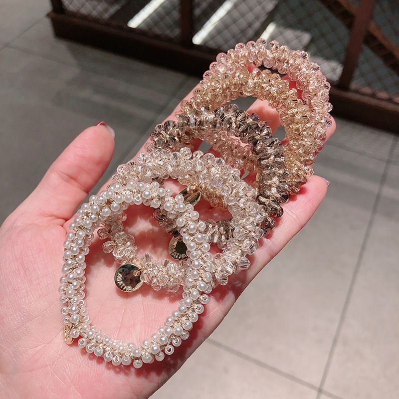 珍珠水晶兩用手鏈/髮圈-珍珠-白色