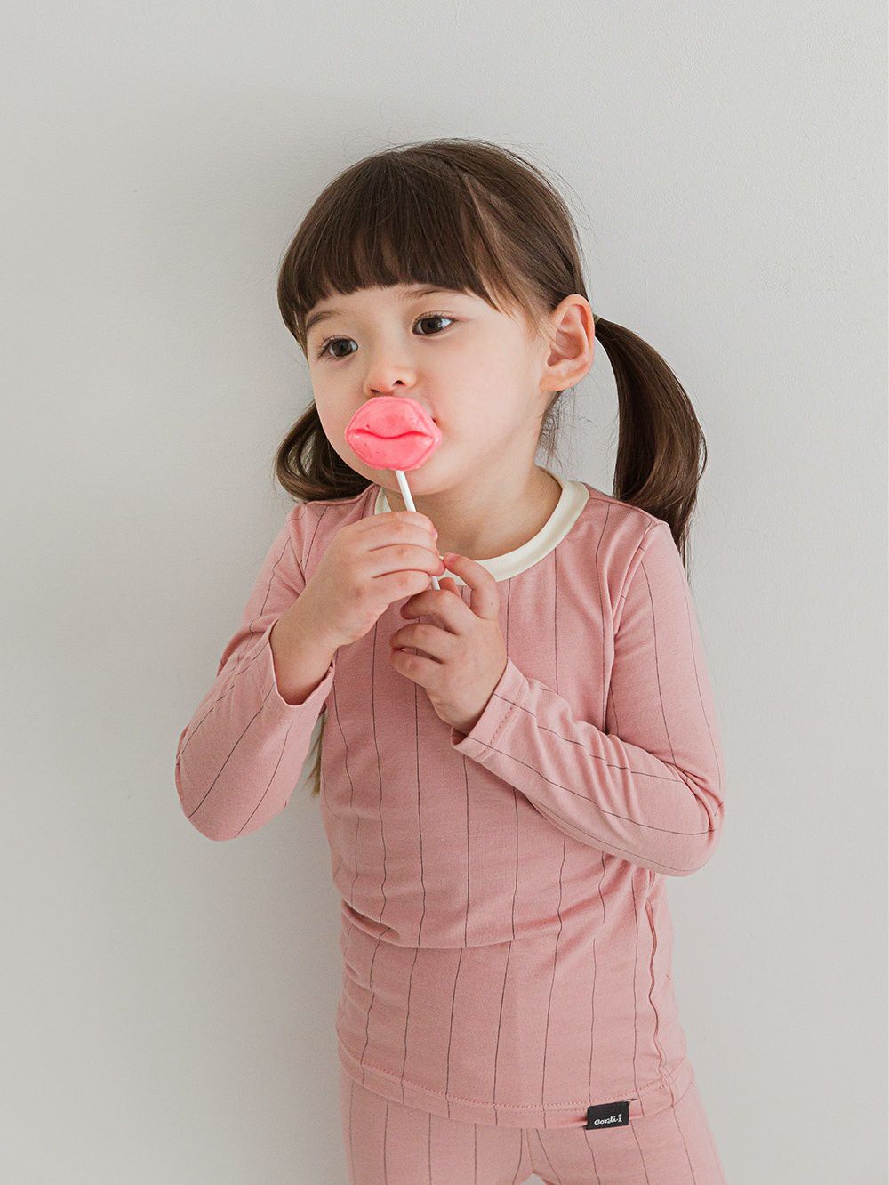 韓國 Cordi-i - 德國Viloft天然纖維保暖衣套裝-淺色線條-灰藍