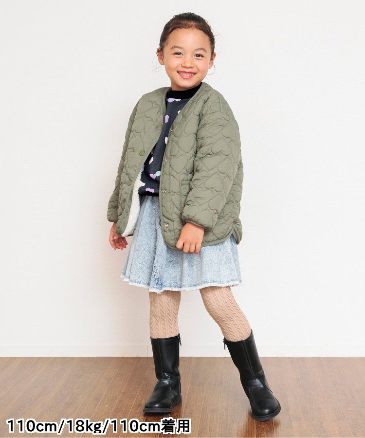 日本 BREEZE - 滿版印花裏毛長袖上衣-蘋果-焦糖