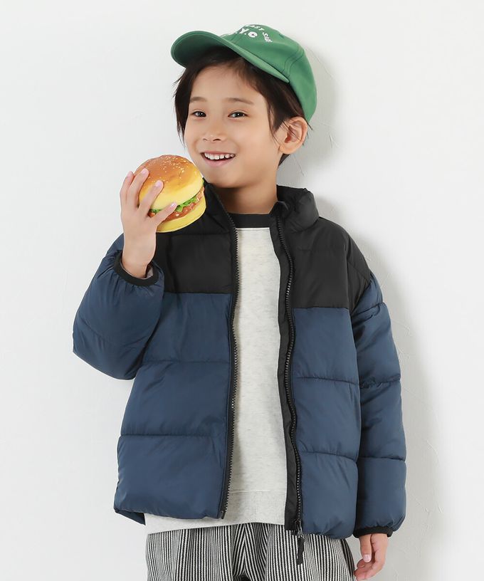 日本 devirock - 輕量纖維立領保暖科技羽絨外套-紅x黑