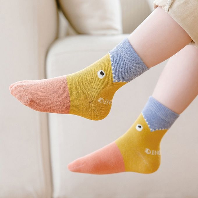 腳ㄚ子 - 兒童棉質中筒襪-俏皮萌龍