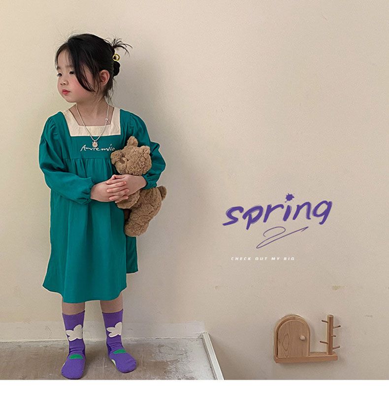 兒童中筒襪 (三入一組)-1085拼色款-女生款