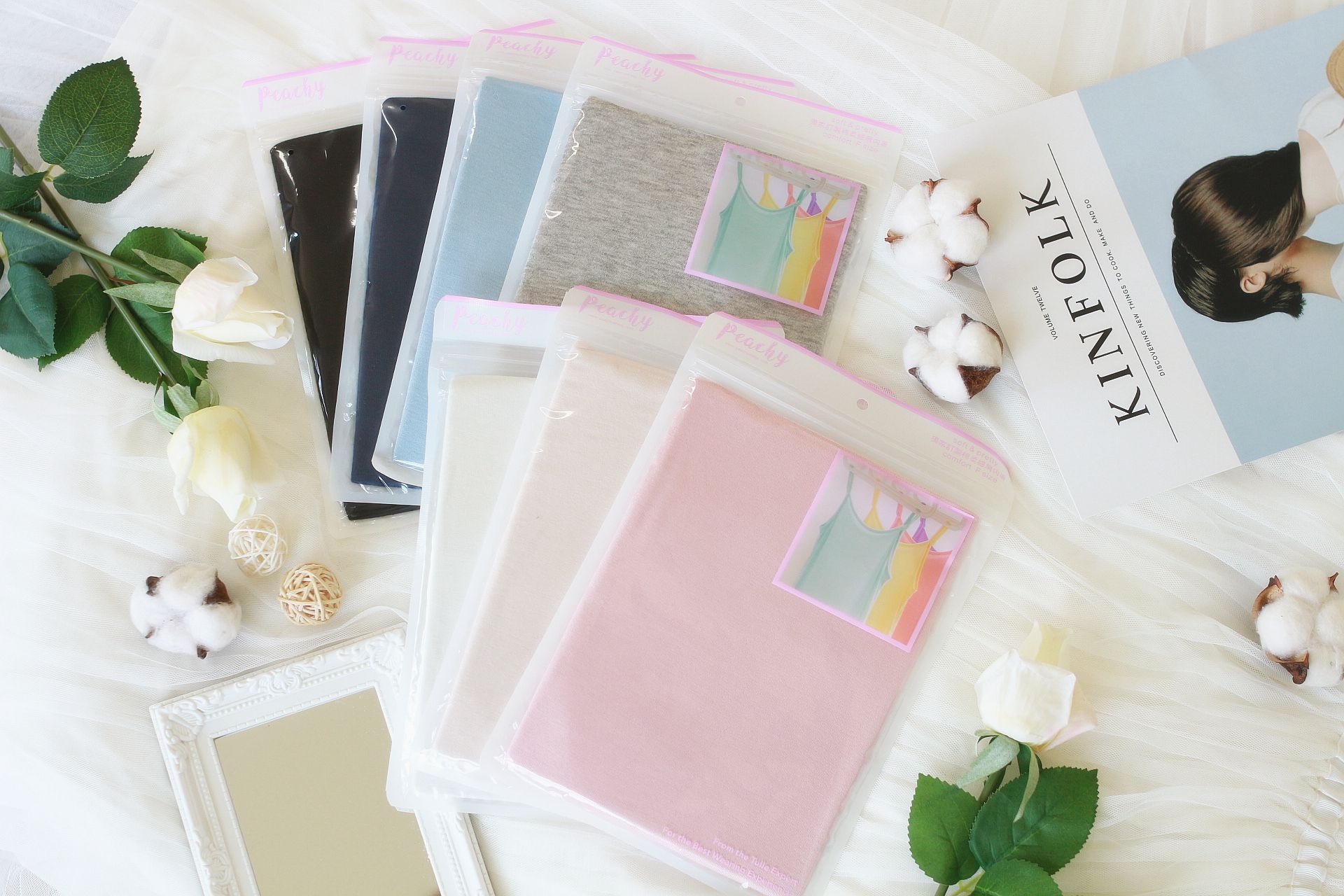 Peachy - 獨家訂製 綿柔細肩內著-綿柔細肩內著-蜜桃粉 (F)