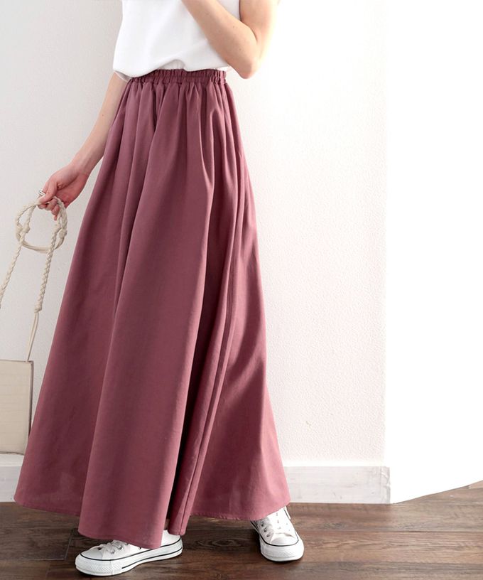 日本 Classical Elf - 自然感棉麻涼爽顯瘦長裙-萊姆黃