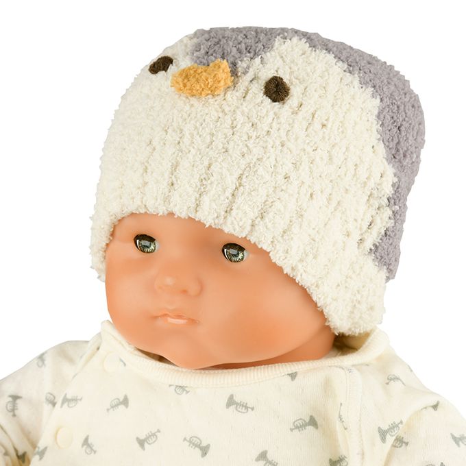 akachan honpo - 毛茸茸針織帽-企鵝-灰色