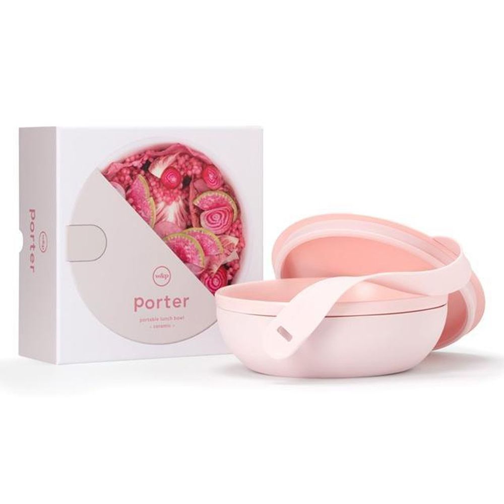 美國 W&P - 綁帶扣 陶瓷餐盒-粉紅色-1L