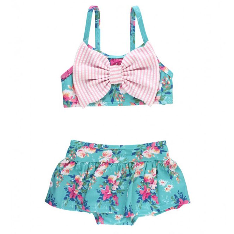 美國 RuffleButts - 小女童UPF 50+防曬無袖比基尼泳裝-夏日風情