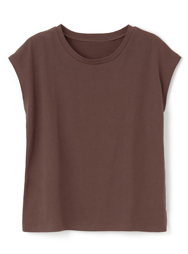 日本 GRL - 100%美國棉透氣百搭短袖上衣-杏