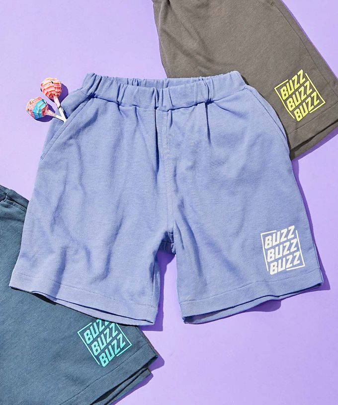 日本 devirock - 夏日印花純棉寬版短褲-潑墨-黑