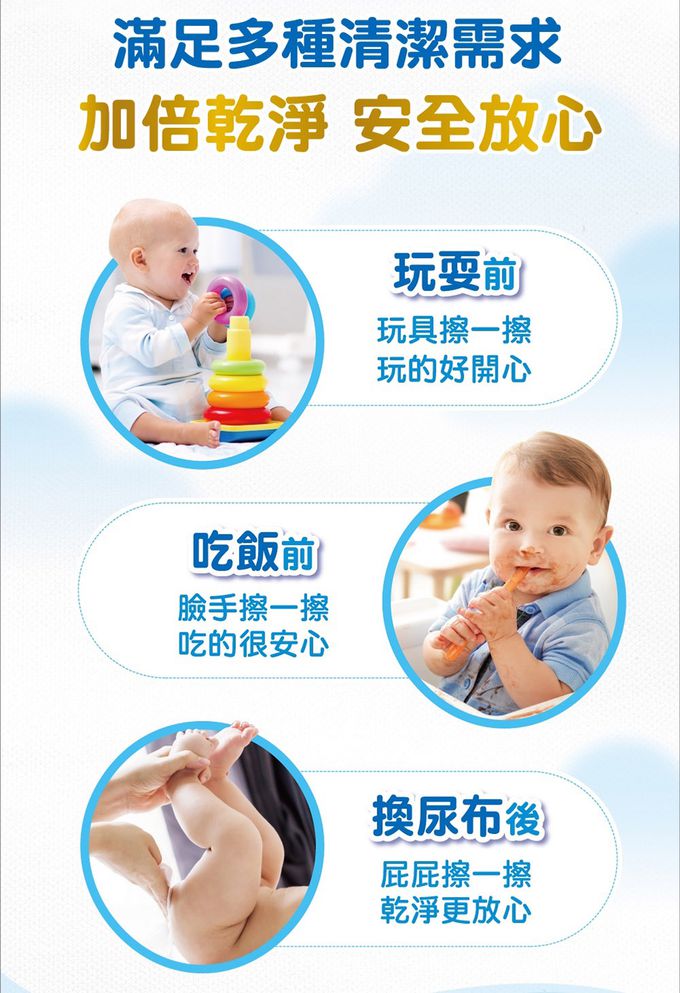 HUGGIES好奇 - 純水嬰兒濕巾厚型 80抽x3包x6組