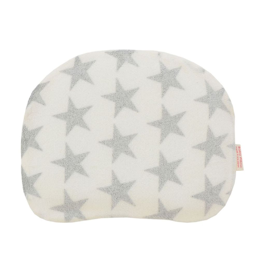 日本Makura - 【Baby Pillow】透氣兩用嬰兒靠枕-星星灰 (約長27 × 寬22 × 高2cm)