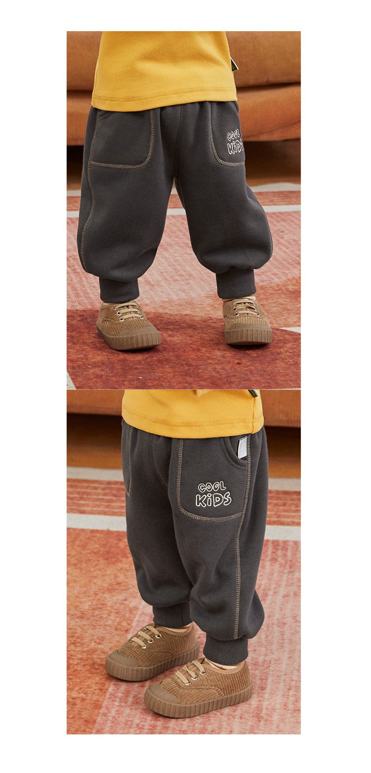 薄絨加厚束口休閒長褲-cool kids-粉色