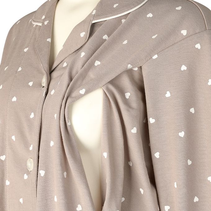 akachan honpo - 長袖家居服-愛心-摩卡色 (M~L)
