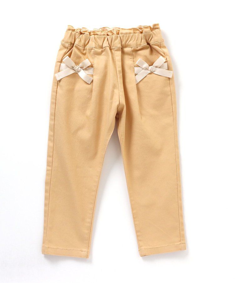 日本 apres les cours - 蝴蝶結口袋腰鬆緊長褲-黑白格