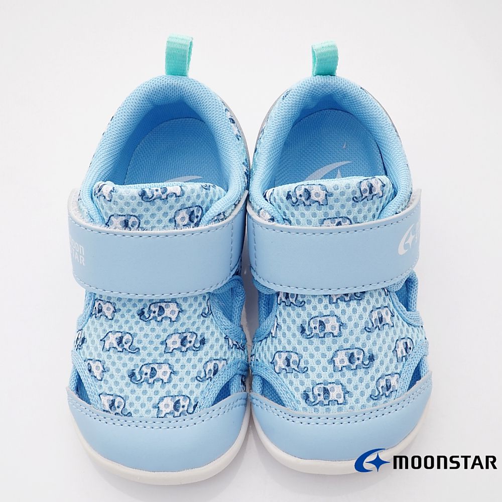 MOONSTAR日本月星 - 可愛大象寶寶機能學步鞋(寶寶段)-淺藍