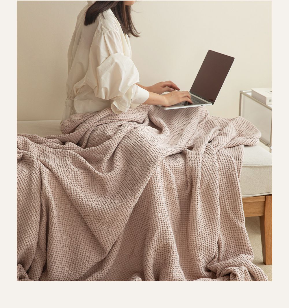 韓國 Maatila - 天絲莫代爾鬆餅被毯-奶茶