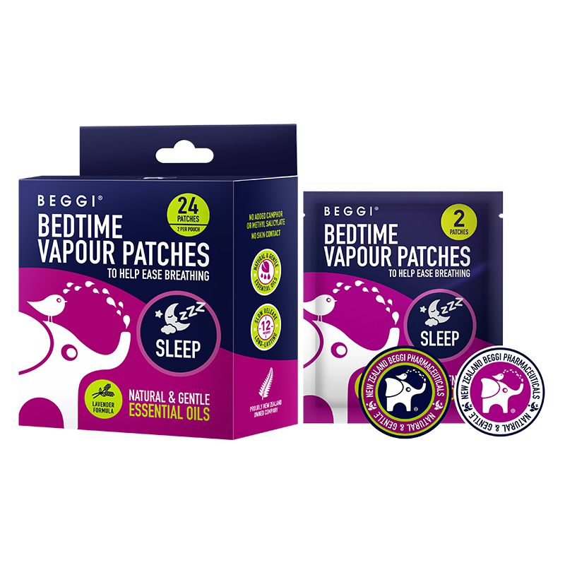 紐西蘭 BEGGI - 精油睡前貼-通用款-12包共24片/盒