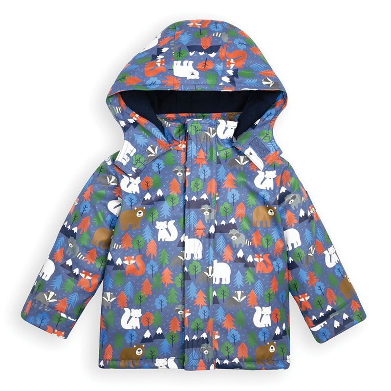 英國 JoJo Maman BeBe - 變色防風雨水手連帽外套/雨衣-雪地樂園