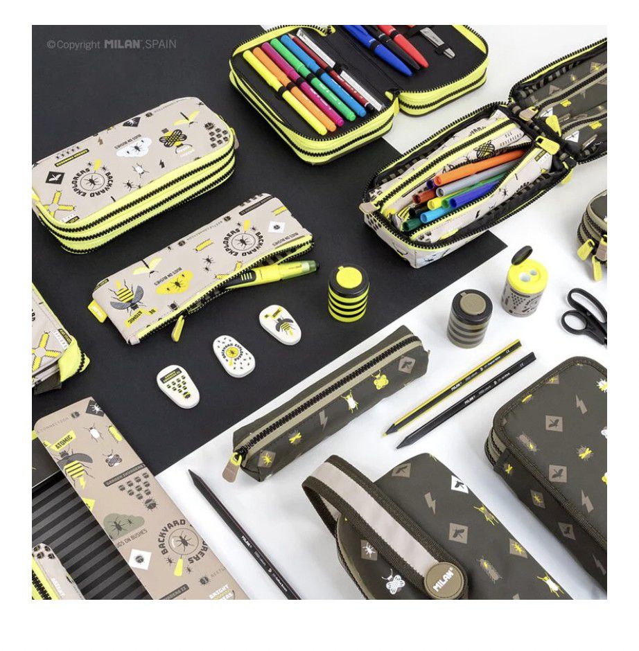 MILAN - 小筆袋-蟲蟲特攻隊-卡其