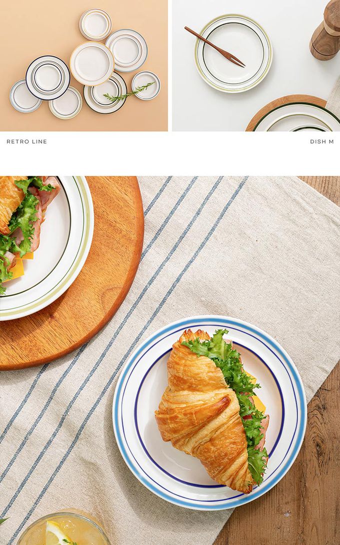 韓國 SSUEIM - RETRO系列極簡ins陶瓷碗盤6件組 (深藍)