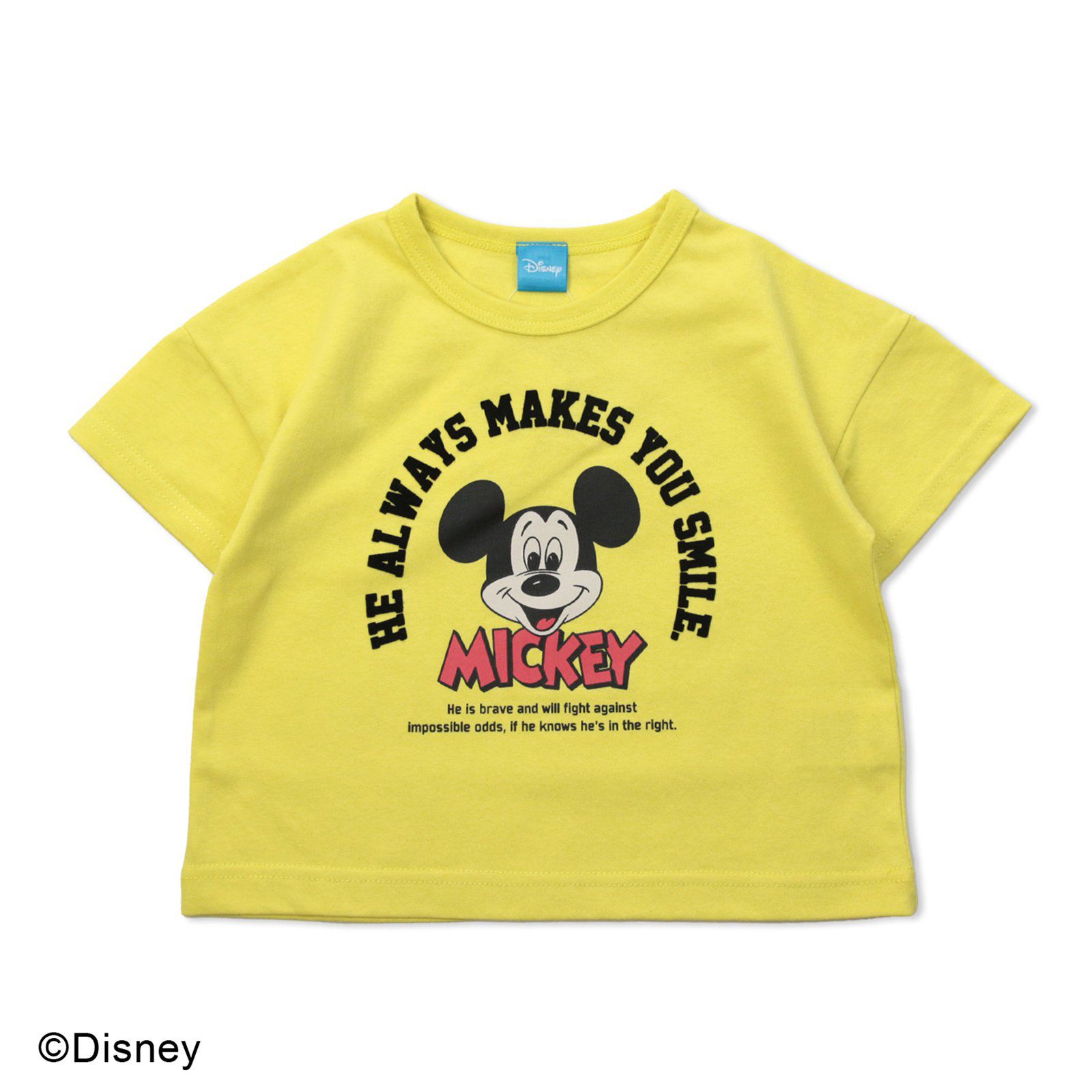 日本 Chil2 - 迪士尼聯名 印花短袖上衣-米奇笑臉-藍綠