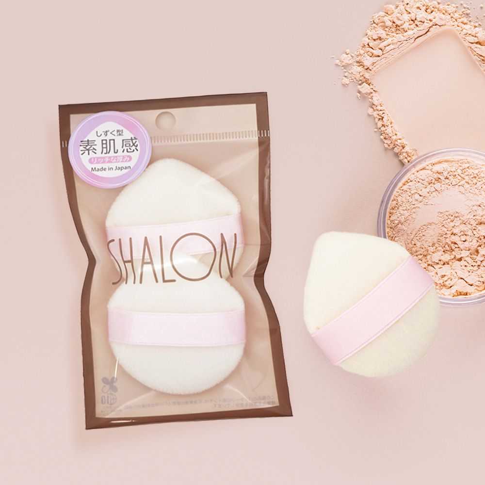 日本製 植絨水滴狀 粉撲(2入加厚款) 2入組