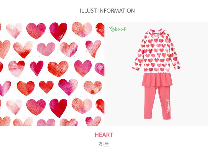 韓國 Yobaaf - UPF50+兒童兩件式防曬泳裝-桃粉愛心