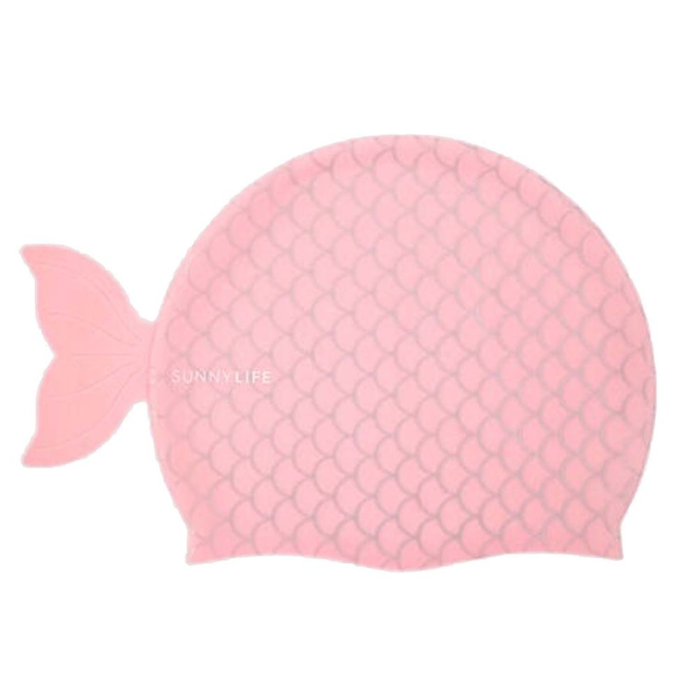 澳洲 Sunnylife - 兒童矽膠泳帽-粉美人魚 (3-9歲)-27 x 0.5 x 15 公分