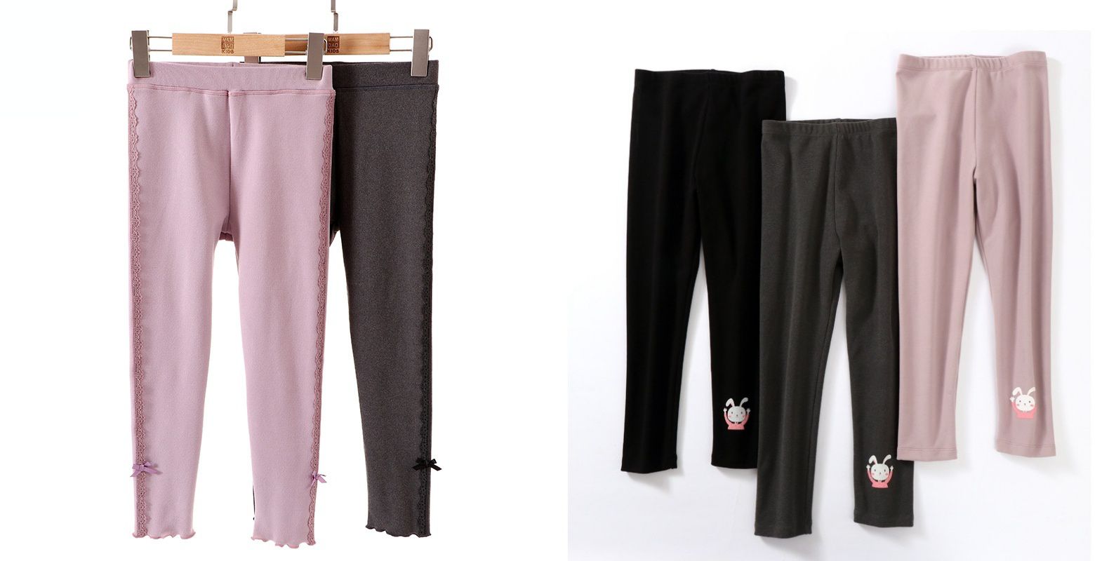 MAMDADKIDS - 磨毛保暖內搭褲-蝴蝶結-紫色