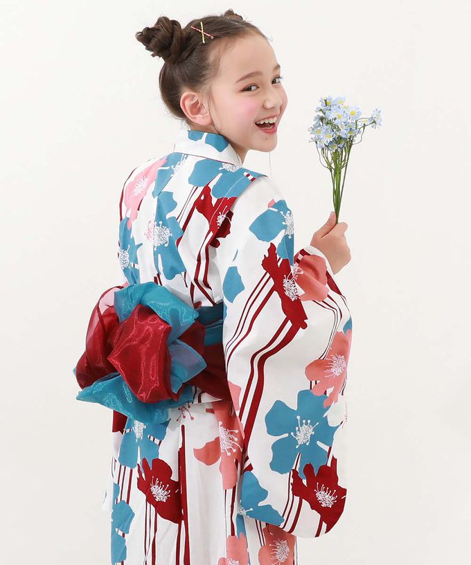 日本 devirock - 2way穿搭浴衣洋裝華麗4件組-璀璨花火-靛藍