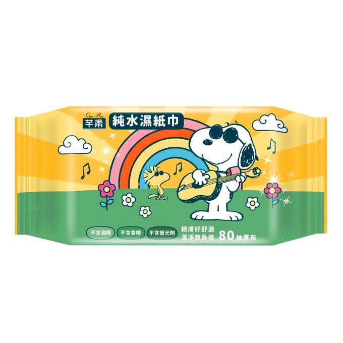 芊柔 - 芊柔SNOOPY史努比派對限定版純水濕紙巾80抽*8包入-摩達客推薦