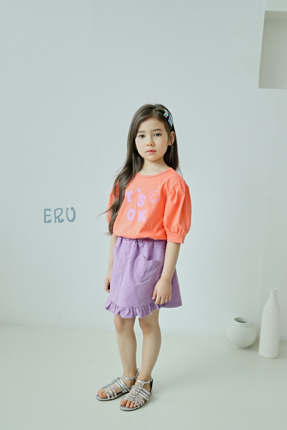 韓國 ERU - OK印花T-粉紅