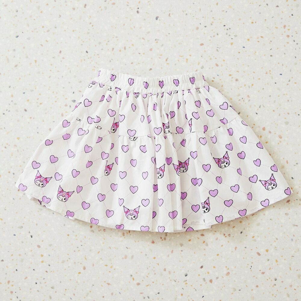 日本 ma lalumiere store - 三麗鷗聯名 甜美愛心印花褲裙-美樂蒂-粉紅