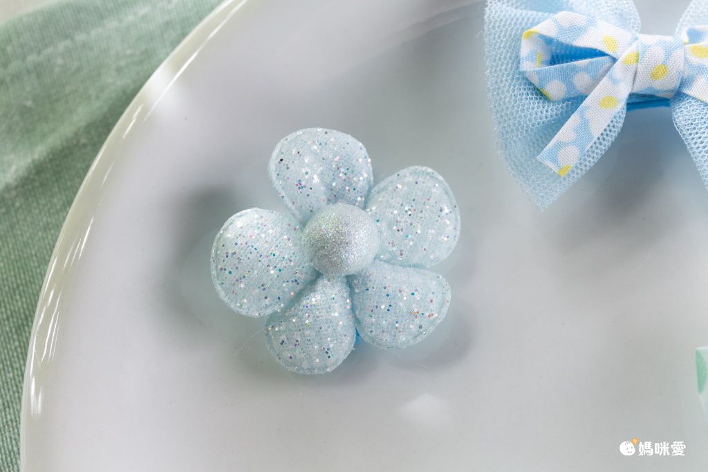 甜美網紗小清新布藝髮夾(10入組)-黃色