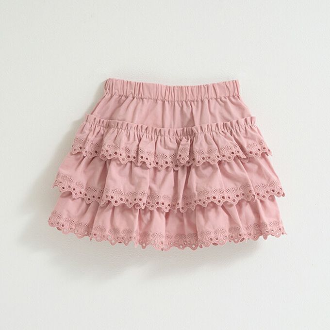 日本 Lycee mine - 滿滿層次蕾絲短裙-(內襯安全褲)-米白