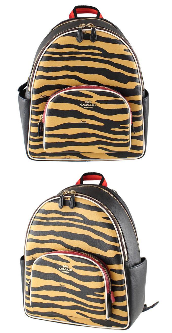 COACH - 印花皮革後背包 (虎紋)
