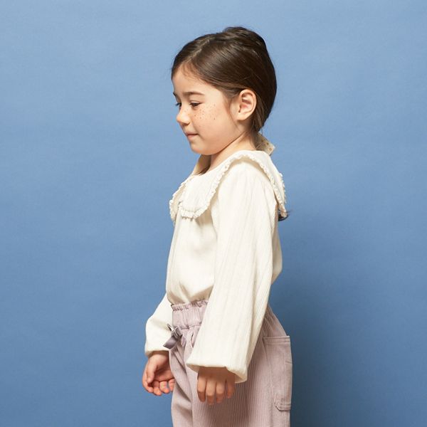 日本 Lycee mine - 甜美水手方領羅紋長袖上衣-薄荷