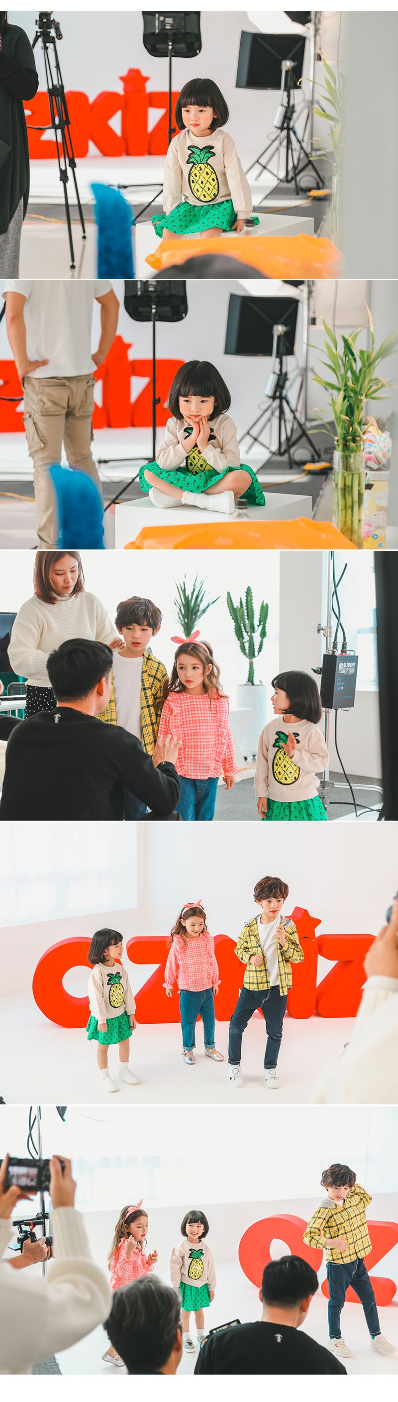 韓國 OZKIZ - 閃亮變色長袖大學T-鳳梨