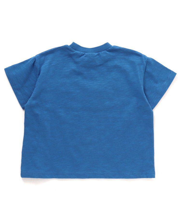 日本 BREEZE - 彩色標語短袖上衣-寶石藍