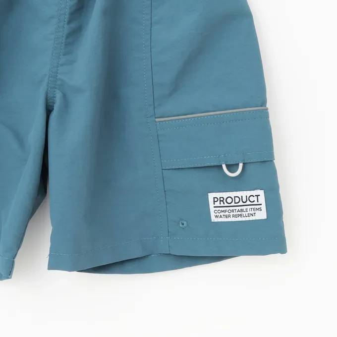 日本 b-ROOM - 抗汙防潑水 機能玩耍側口袋短褲-卡其