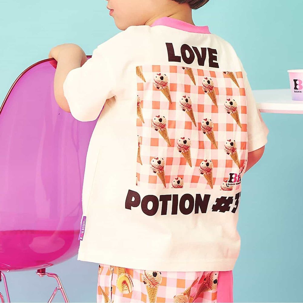 31冰淇淋聯名 可愛印花短袖上衣-象牙白