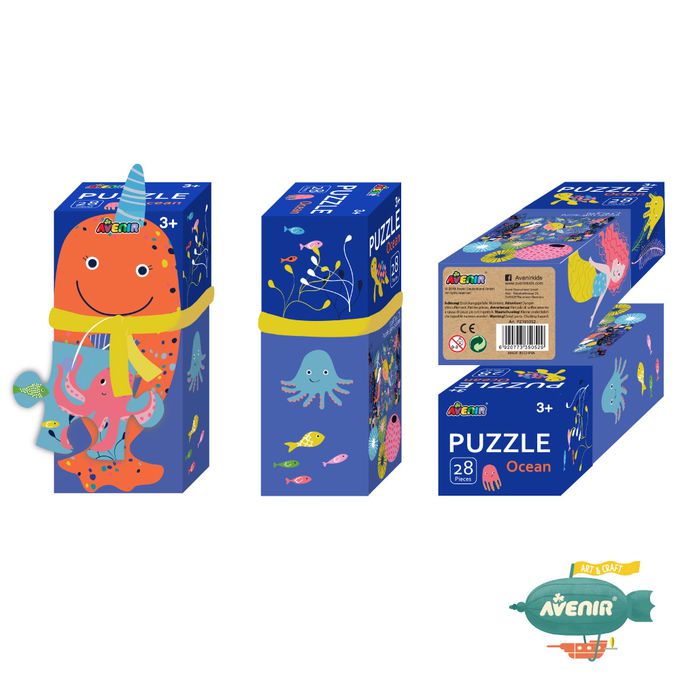 德國 Avenir Kids 艾維尼 - AK-P 隨身動物拼圖-我的隨身動物拼圖, 海洋秘境-28片