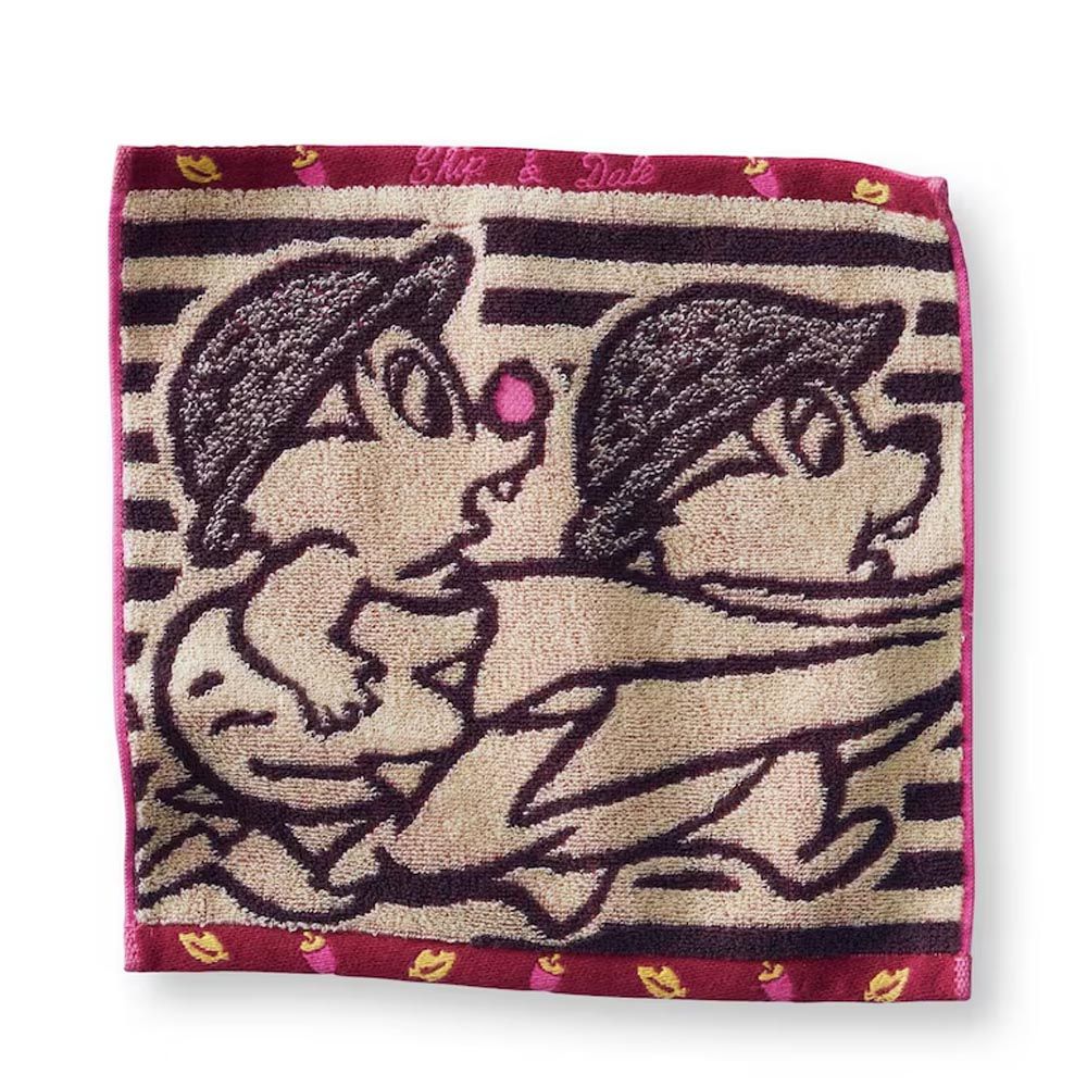 日本千趣會 - 迪士尼 日本製今治純棉抗菌除臭方巾-奇奇蒂蒂-條紋 (25×25cm)