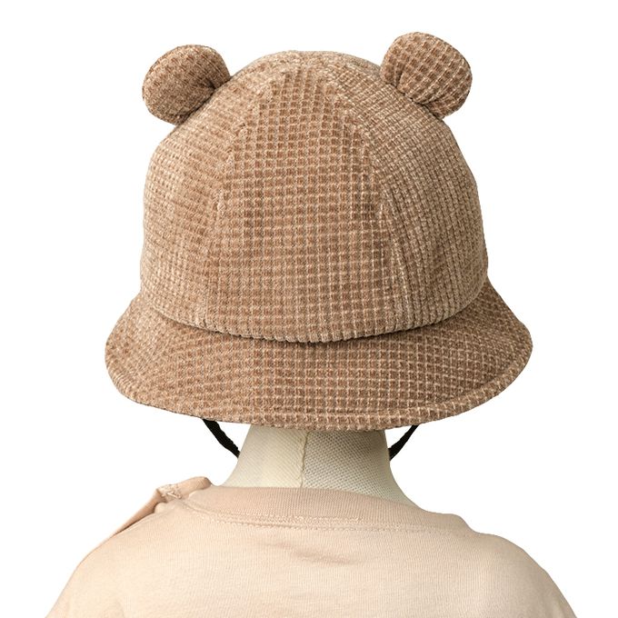 akachan honpo - 小耳朵地鐵帽-燈心絨-咖啡色