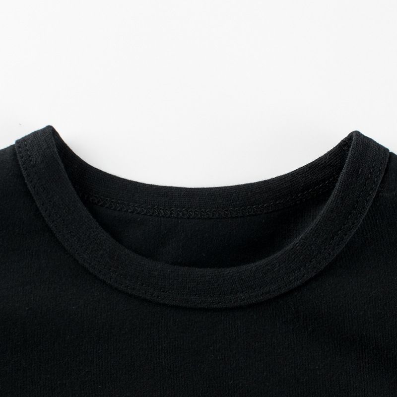 純棉短袖上衣-小橘貓-黑色